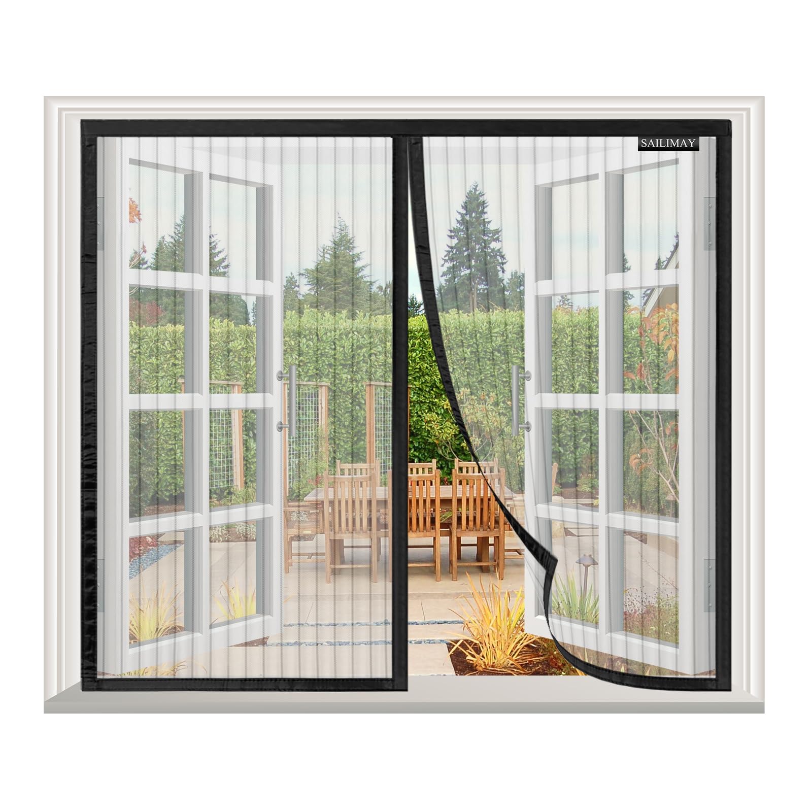 Mosquitera Ventana Magnetica 130x130cm, Mosquitera para La Ventana, Sin Taladrar, Malla Ultrafina, para la Mayoría de los Tipos de Ventanas, Negro - 1