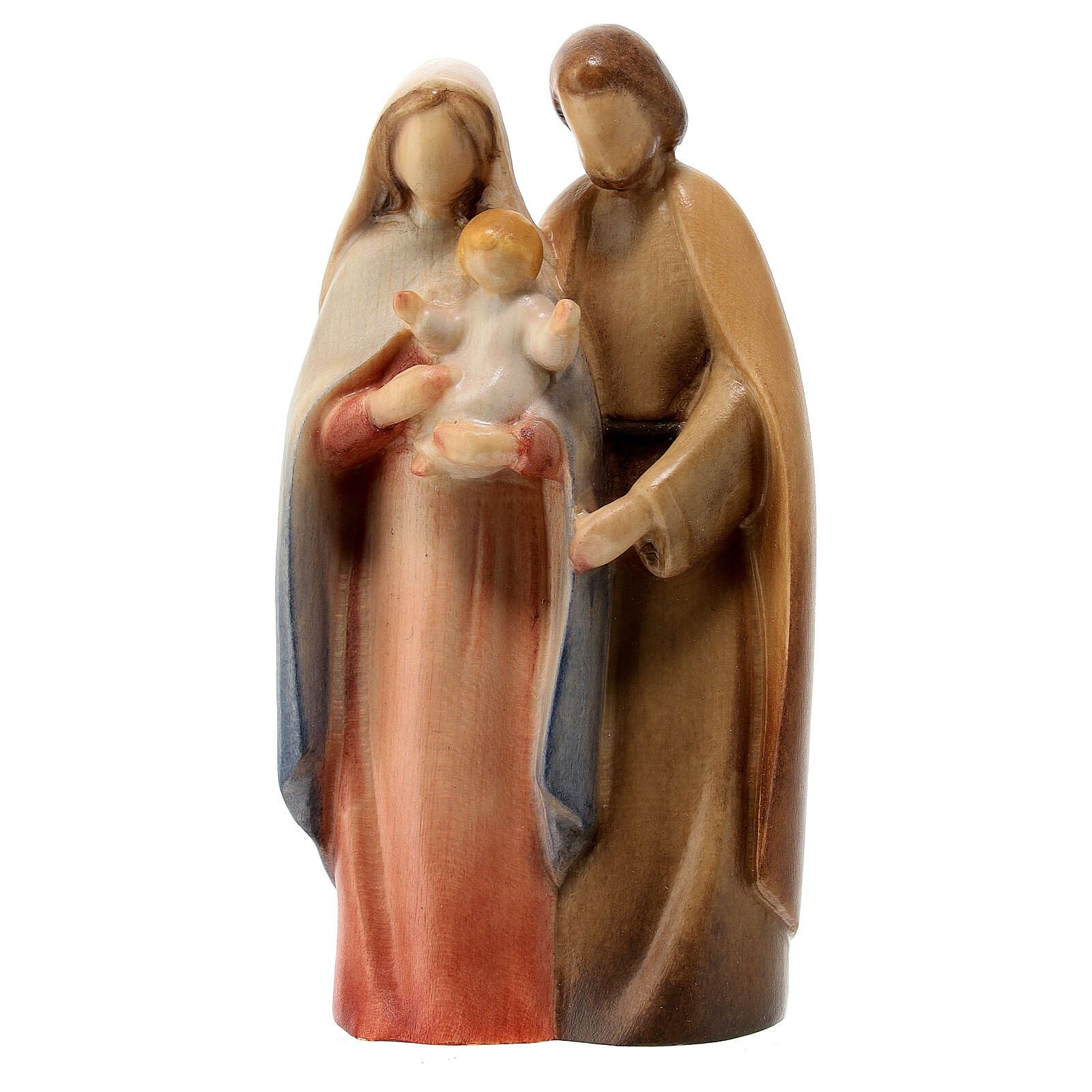 Modern Nativity, Val Gardena Painted Maple Wood, 18 cm (7.09 inc.)