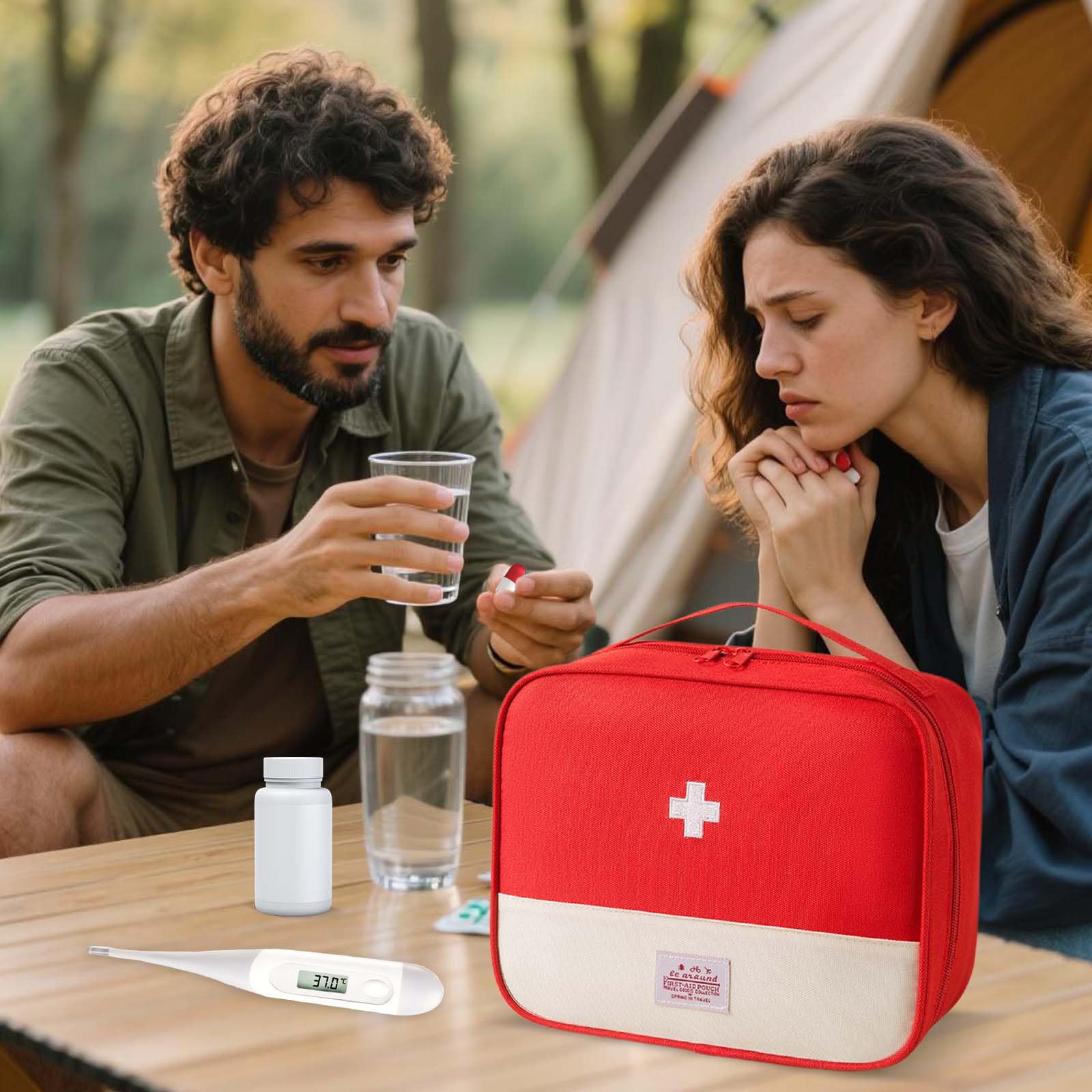 Disnace Travel Medicine Bag, Portable Mini First Aid Kit, Empty First Aid kit, Medical Kits Empty Bag - Image 6