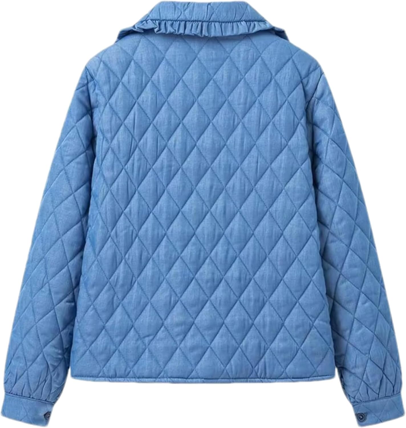 Women's Quilted Lightweight Jackets Long Sleeve Winter Cropped Cotton Padded Coat Jacket Bow Tie Puffy Outwear - Image 3
