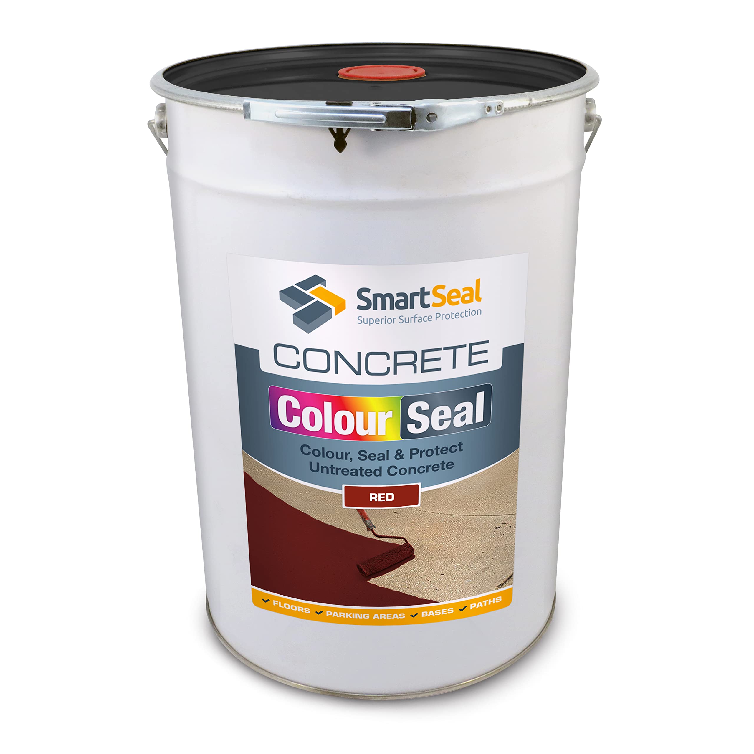 SmartSeal Coloured Concrete Sealer (Red, 25L) - Professional Sealant to Recolour, Protect & Transform Floors - Durable Alternative to Concrete Paint - Hard-Wearing Finish — image 1