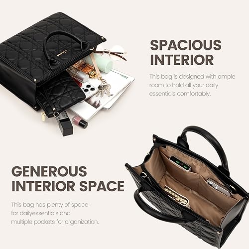 Miniatura 7 de LOVEVOOK Monederos y bolsos para mujer, bolsos de hombro, bolsos negros y asas superiores de piel sintética para mujer