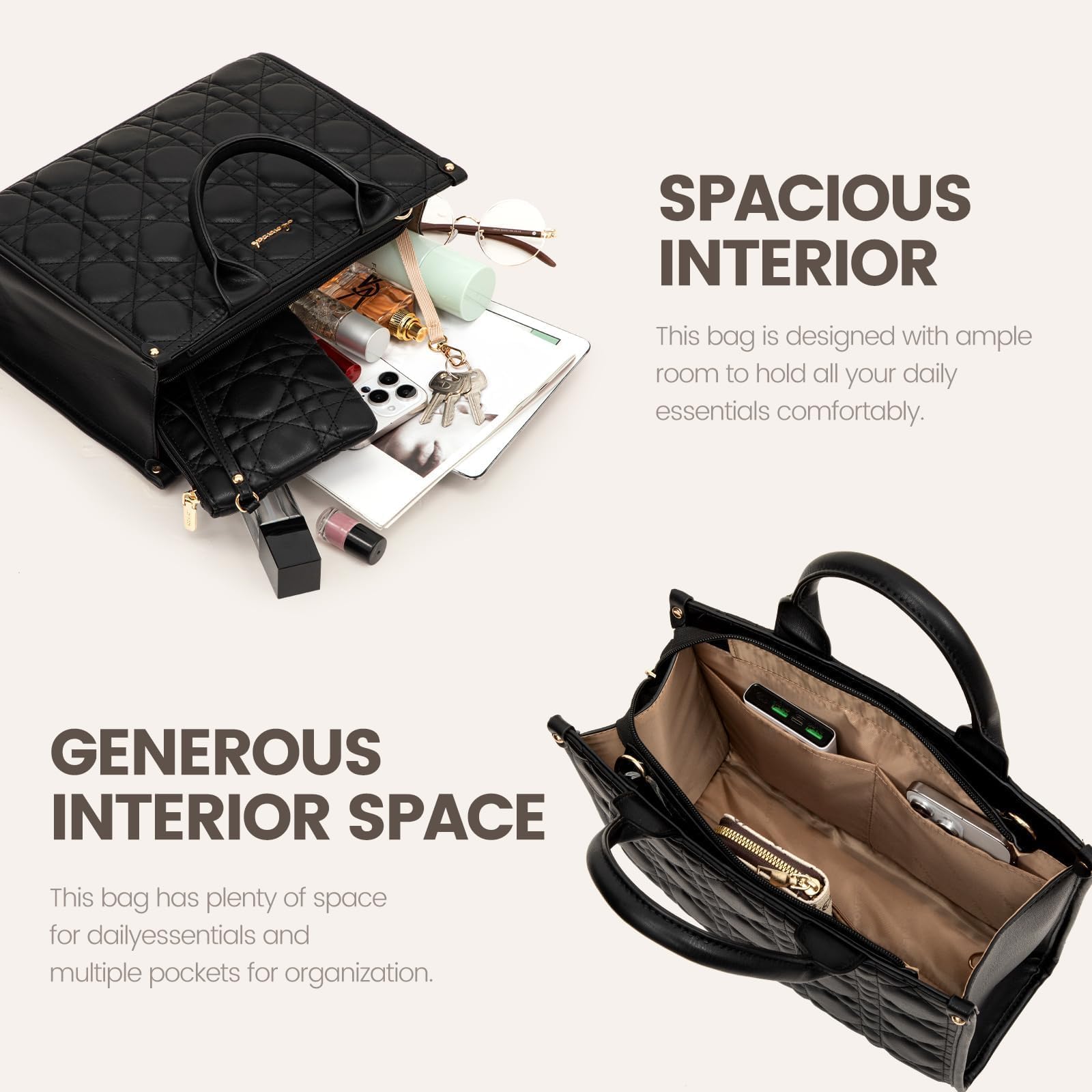 LOVEVOOK Purses and Handbags for Women, Handbags Shoulder Bags Black Purses and PU Leather Top Handles for Lady