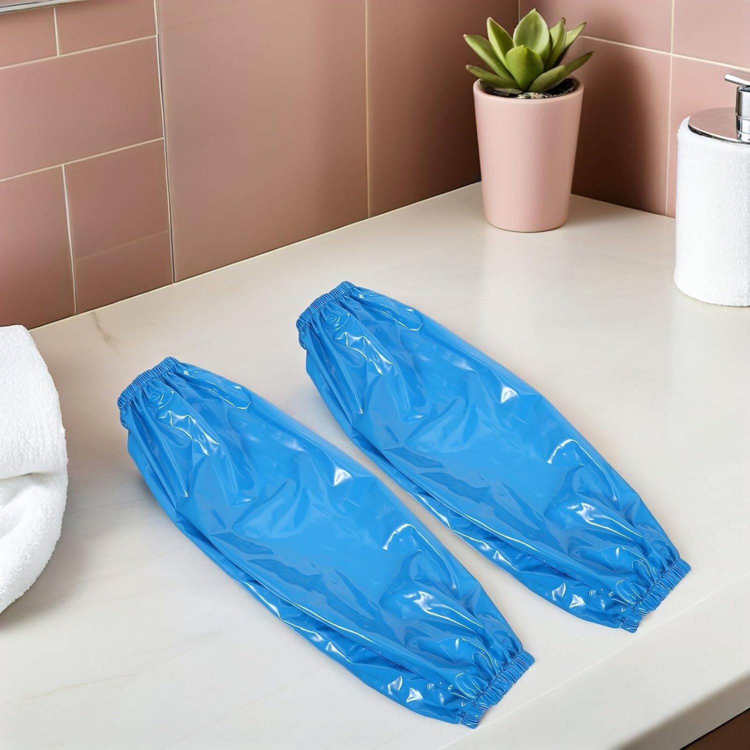 DOITOOL 2 Pairs Waterproof Tpu Arm Sleeves, Oilproof Forearm Covers for Dishwashing and Cooking, Comfortable Reusable Work Sleeves for Gardening and Laundry, Industrial Protective Arm