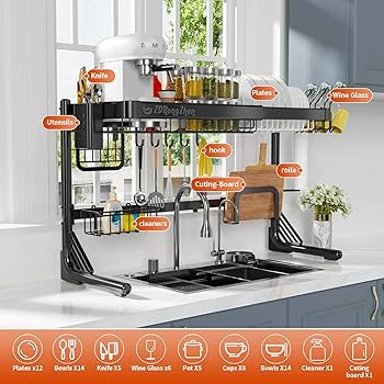Amazon.com - ZDRongZhen Over The Sink Dish Drying Rack,2