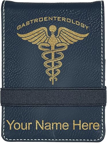 Vista 14 de LaserGram Mini Padfolio con bloc de notas y bolígrafo, gastroenterología, grabado personalizado incluido (rosa)
