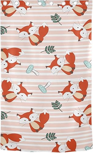 Miniatura 2 de Cute Fox Wolf Forest Orange Stripes Blackout Curtain 84" Farmhouse Curtains for Window Treatments Room Divider Closet Curtains Decor Cortinas para