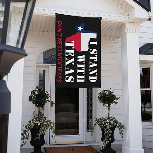 Miniatura 4 de 3x5 I Stand With Texas Flag Dont Mess With Tx Flag We Stand With Texas Flag Close The Border Flag with 2 ojales metálicos No Flagstand