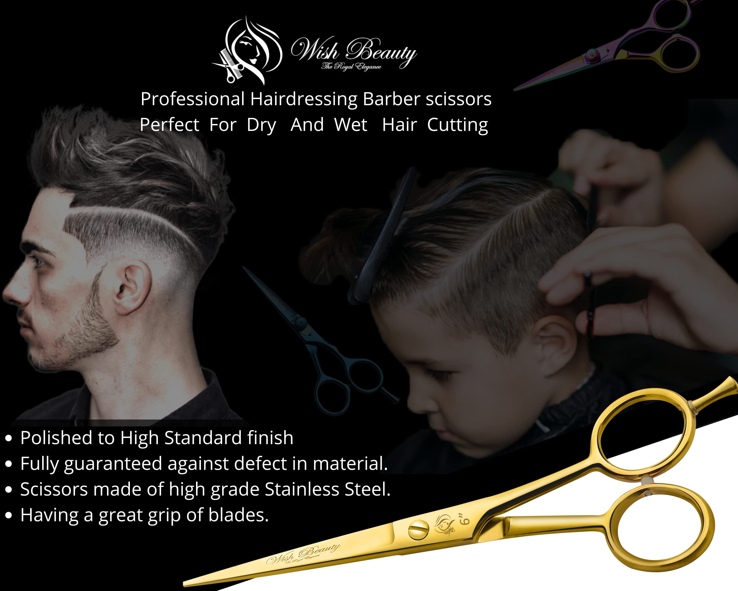 Wishbeauty Hairdressing Scissor Barber Salon Shear Stainless Steel Hair Cutting Scissors for Professional Hairdressers - Image 4