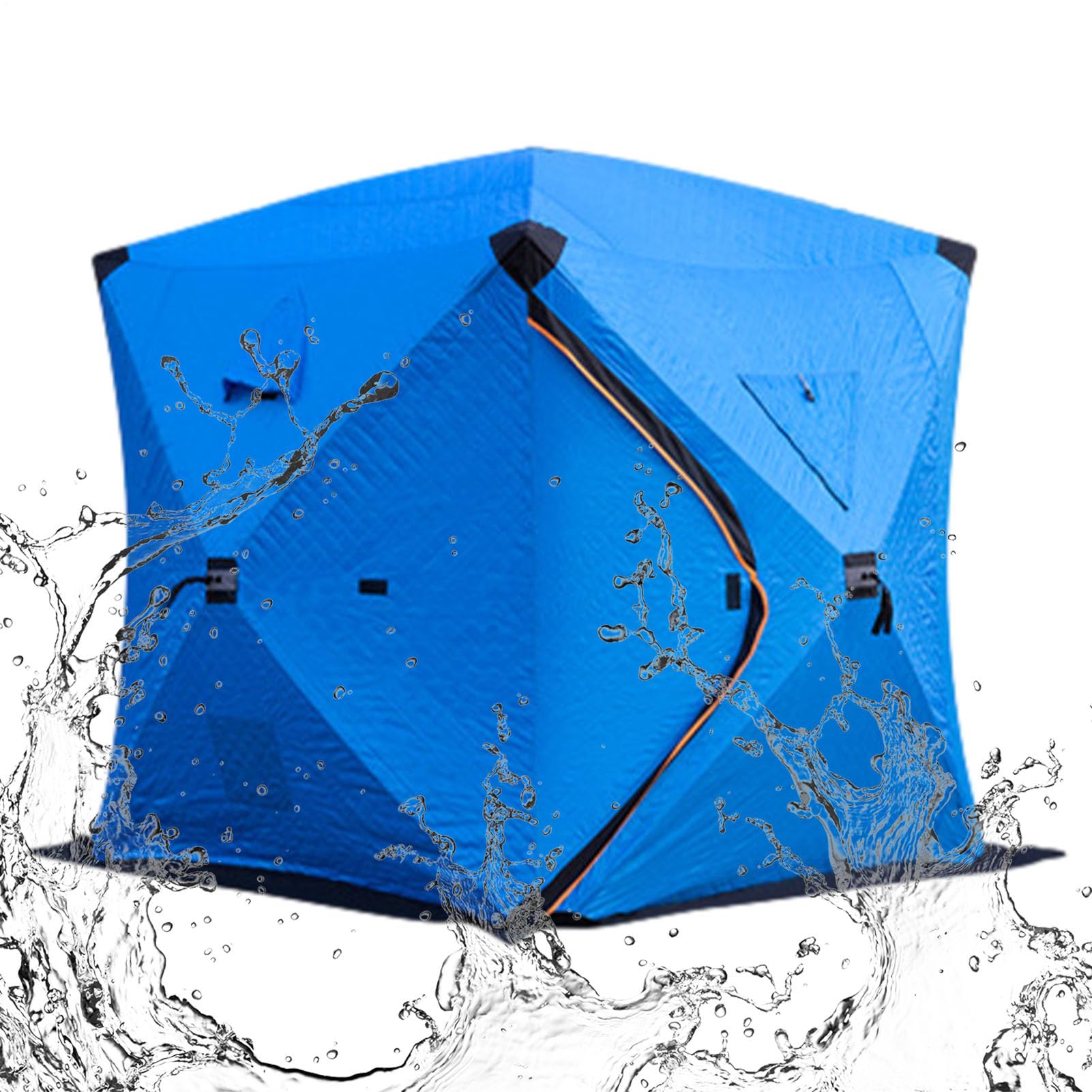 Isoliertes Zelt, warmer Unterschlupf, tragbar und wasserdicht – Angelhütte auf Eis | für Wasseraktivitäten, Süßwasser, Salzwasser, Küste, Strand, Meer, Fluss, See, Teich