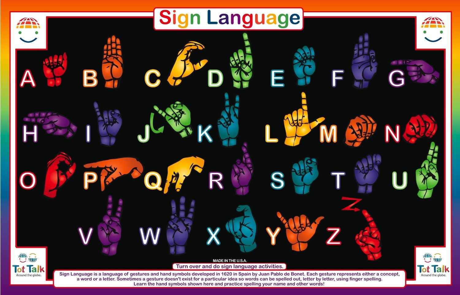 Tot Talk Sign Language Activity Placemat