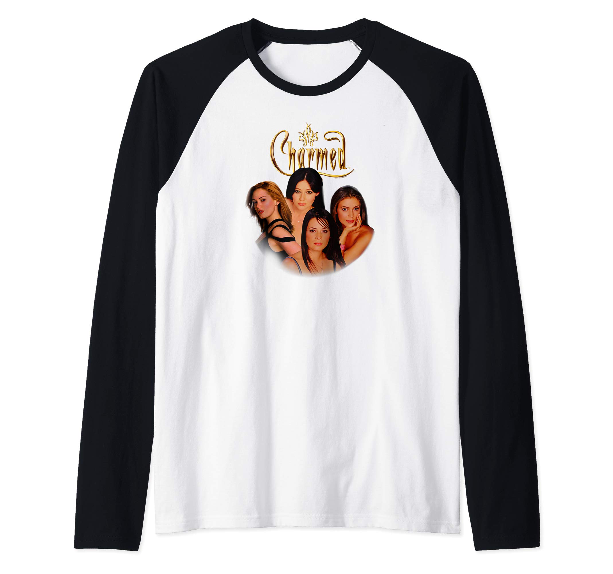 Charmed - Power of Four: Phoebe, Piper, Prue, Paige Raglan Baseball TeeOEKO-TEX STANDARD 100