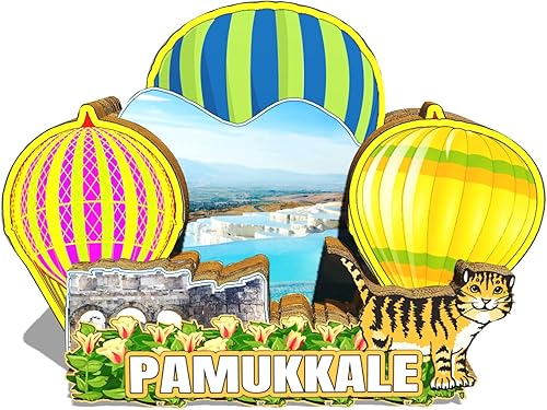 Imán de Pamukkale de pavo para nevera de madera 3D, monumentos de viaje, coleccionables, recuerdos, decoración hecha a mano