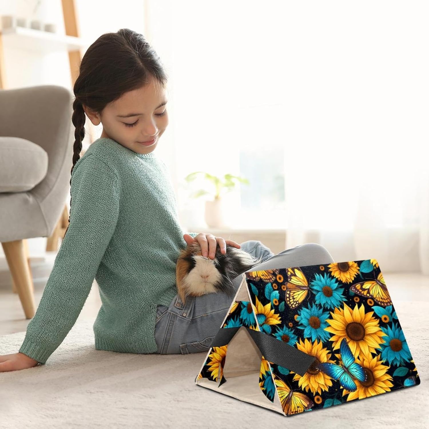 MAgiLL Guinea Pig Bed, Comfortable Hamster House, Hiding Place for Small pet Animals, Folding Bed nest, Suitable for Short Rabbits, Rabbits, Ferrets, mice, Hedgehogs, Chinchillas