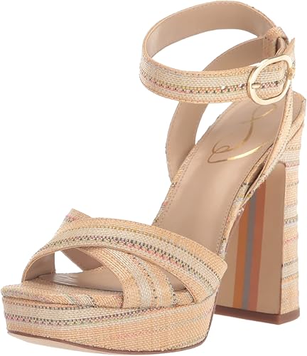 Sam Edelman Femme Kayna Sandales à Plateforme, Raphia Naturel, 41 EU