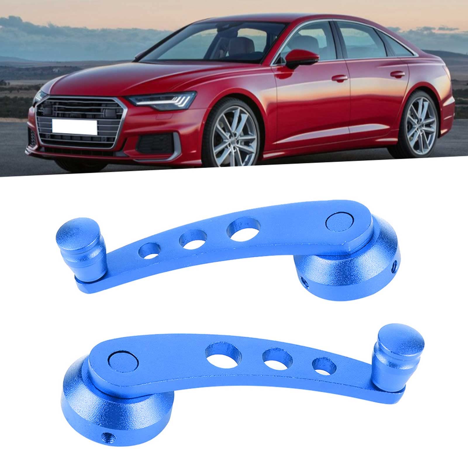 Universal Window Winder Glass Cranks Aluminum Alloy Riser Handle Car Accessories Red Blue Black Silver (Blue)