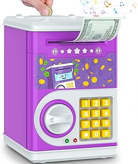 PhilaeEC Electronic Piggy Bank Safe: Password Lock, Auto Bill Slot & Real Coin Can
