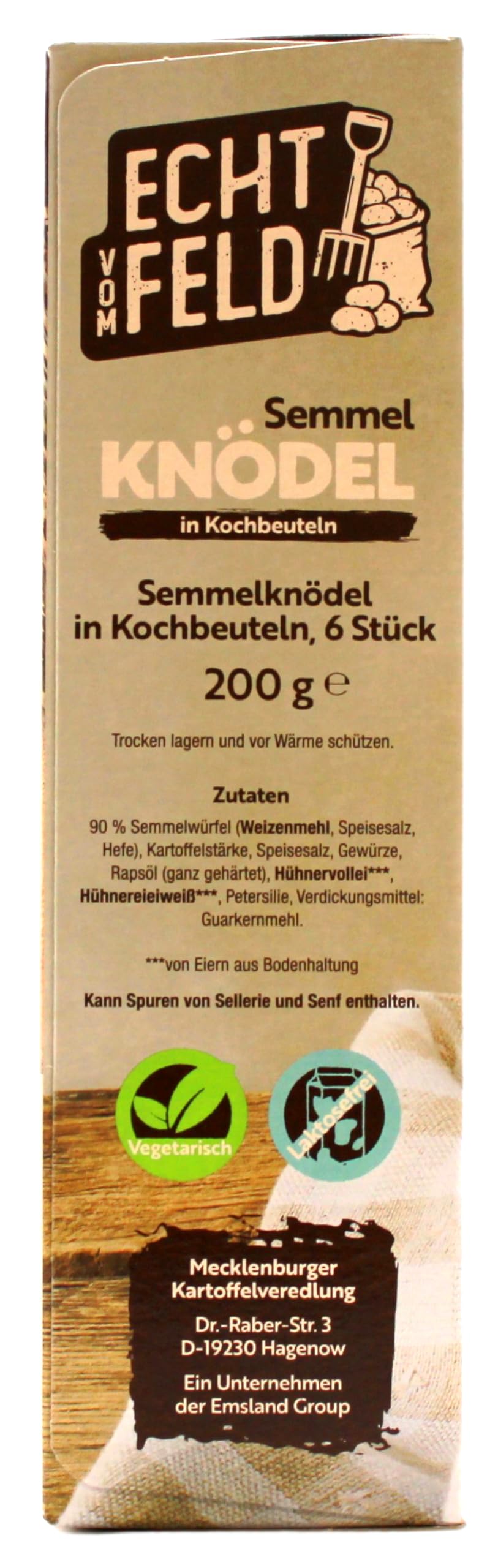 Echt vom Feld Semmel-Knödel in Kochbeuteln, 7er Pack (7 x 200g)