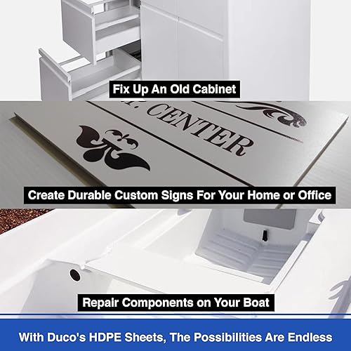 Miniatura 5 de Duco - Hoja de polietileno de alta densidad de 24 x 24 pulgadas, hecha en Estados Unidos, 18 de pulgada de grosor, hoja de plástico de polietileno