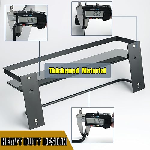 Miniatura 5 de Alise Estantes de baño Estante de vidrio con barra, estantes flotantes de montaje en pared para baño, organizador de almacenamiento de vidrio