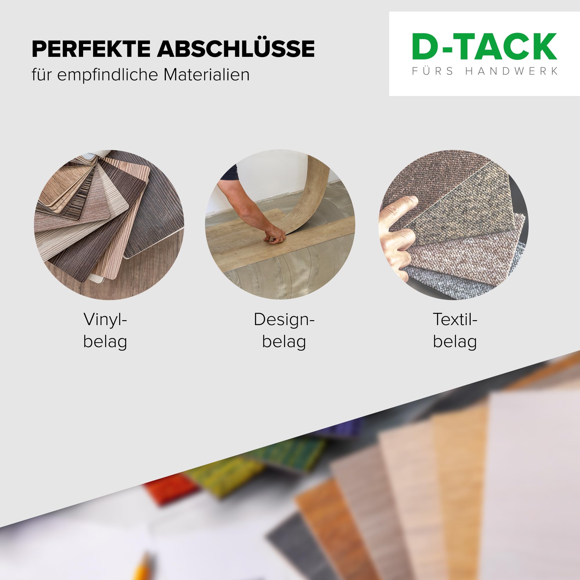 D-TACK Abschlussprofil zum Schrauben inkl. Schrauben & Dübeln | Aluminium-Bodenleiste | Breite 21 mm | Länge 1 m | Belagsstärke von 5 bis 9 mm | Endschiene für Vinyl- / Design- / Textilböden | Silber