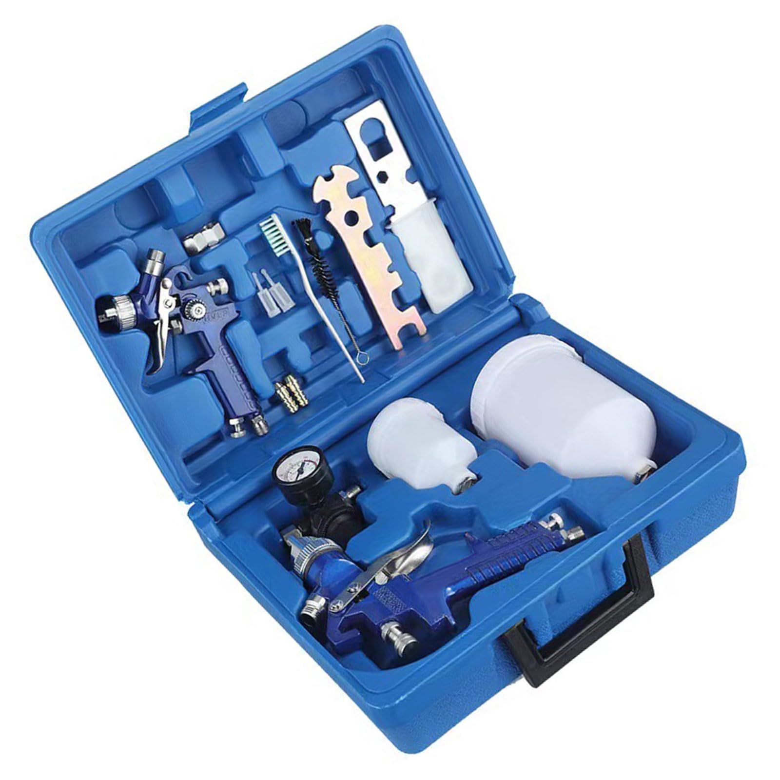 Hzbb Blue 1.4Mm And 0.8Mm Nozzle Applicator Set With Adjustable Pressure For Furniture Portable Paint Sprayer