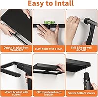 Vista 6 de Floating Shelves for Wall - All-Metal Construction Heavy Duty Bathroom Shelves, Floating Shelves Rustproof & Waterproof, Wall Mount Shelves for