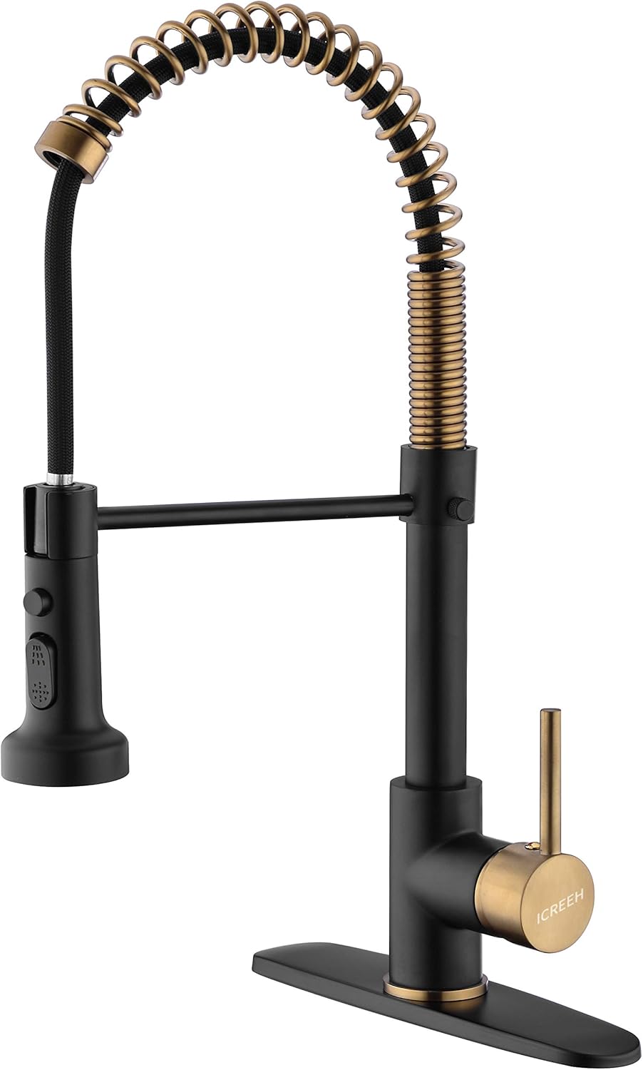 Matte Black and Gold Kitchen Faucet,Black and Gold Kitchen Faucet with