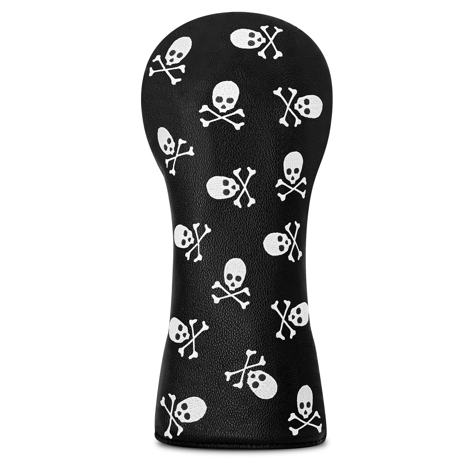 Golf Head Cover Golf Club Black Little Skull Golf Covers PU Headcovers Set Fits Driver Fairway Hybrid Woods Iron Wedge Headcover