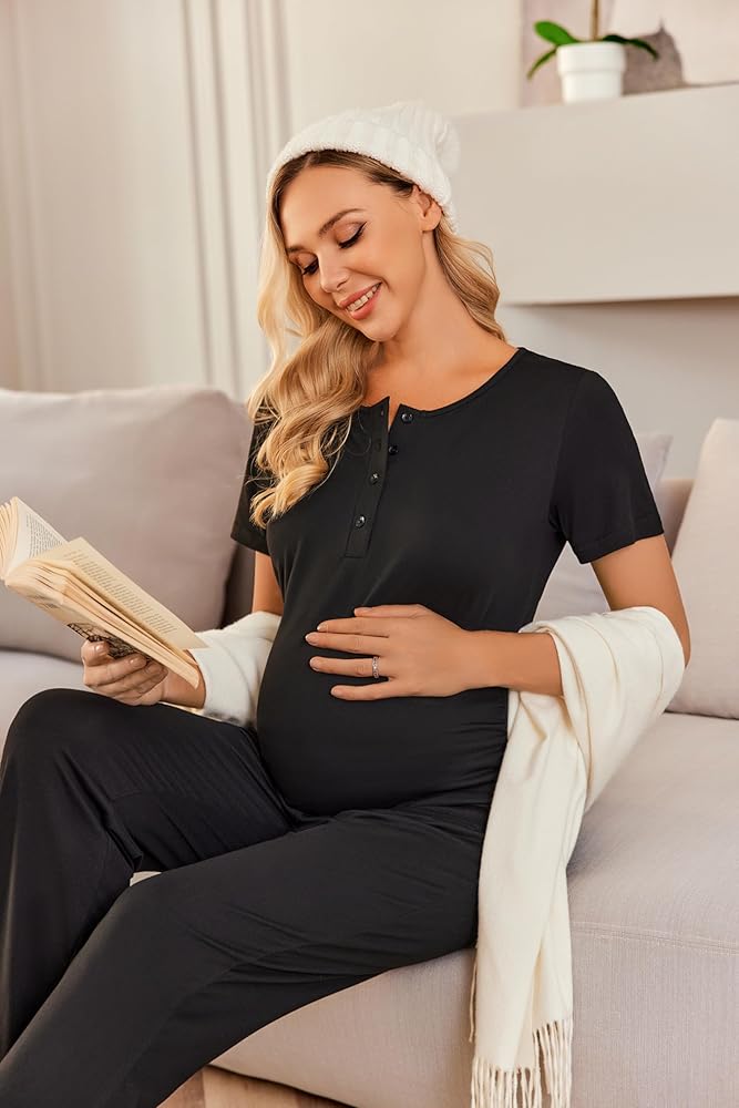 Maternity Clothes Nursing Pjs For Women Breastfeeding Ekouaer