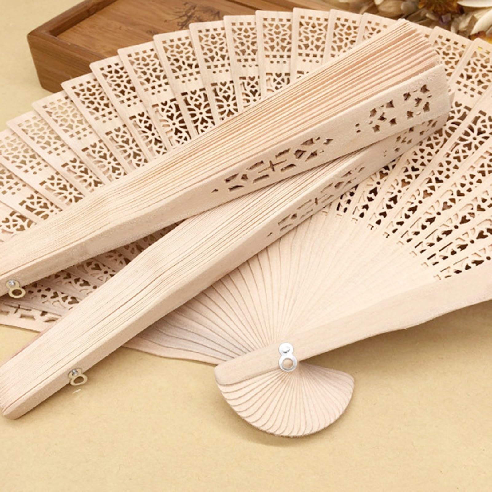 100 personalisierte Hochzeitsfächer, Vintage-Faltfächer, Faltfächer aus Holz, für Hochzeits- und Babyparty-Gastgeschenke