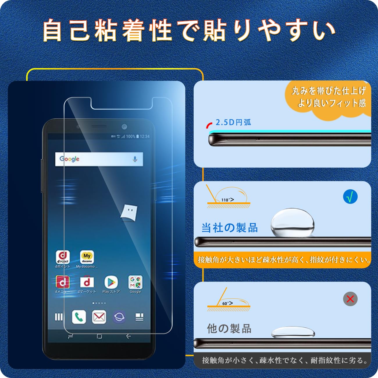 Amazon.co.jp: Galaxy Feel2 SC-02L ガラスフィルム 【 2枚