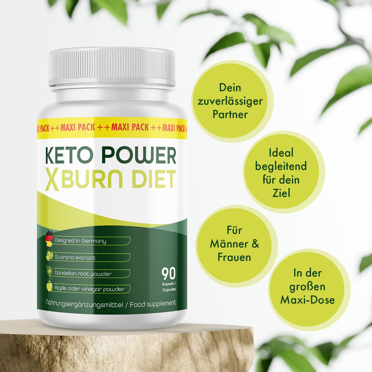 Keto Power X Burn Diet Kapseln | Ideal begleitend für dein Ziel | in der großen Maxi-Dose | Inhalt 90 Kapseln