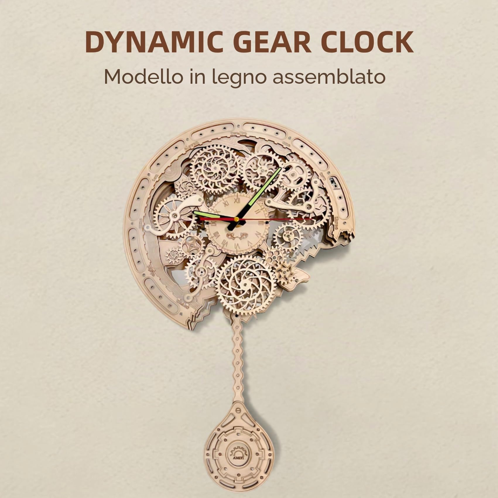 Set di puzzle in legno 3D per adulti, set meccanico per modellismo, orologio da parete, in legno, steampunk, decorazione, fai da te, per adulti, regalo creativo e modellismo (orologio)