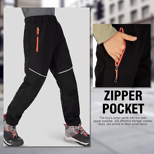 Miniatura 2 de Toomett Pantalones cargo de nieve para niños, niñas y niños al aire libre con forro polar suave Shell senderismo pesca esquí pantalones aislados