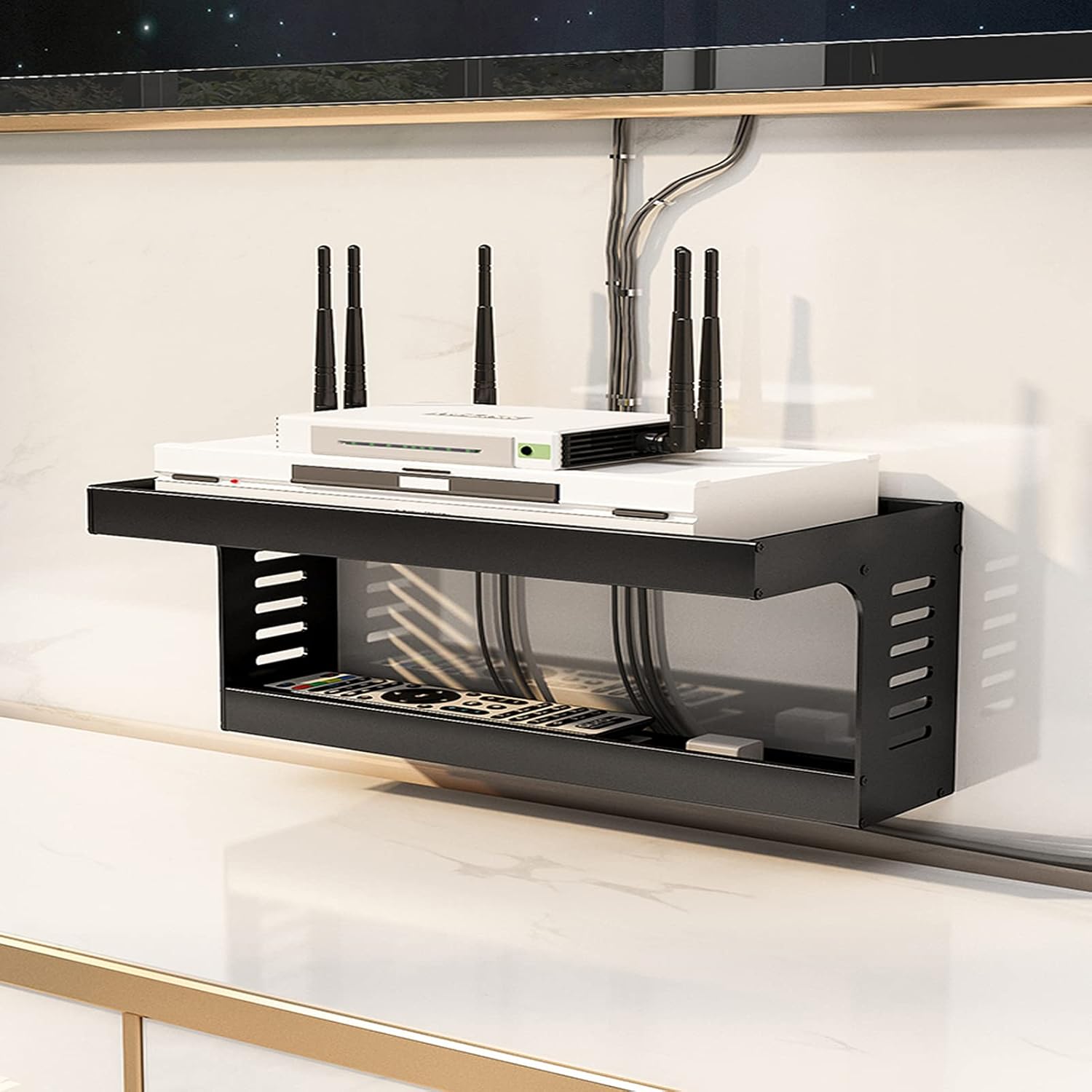 Wall Mounted Tv Shelf Floating Shelf for Tv Components Metal Wall