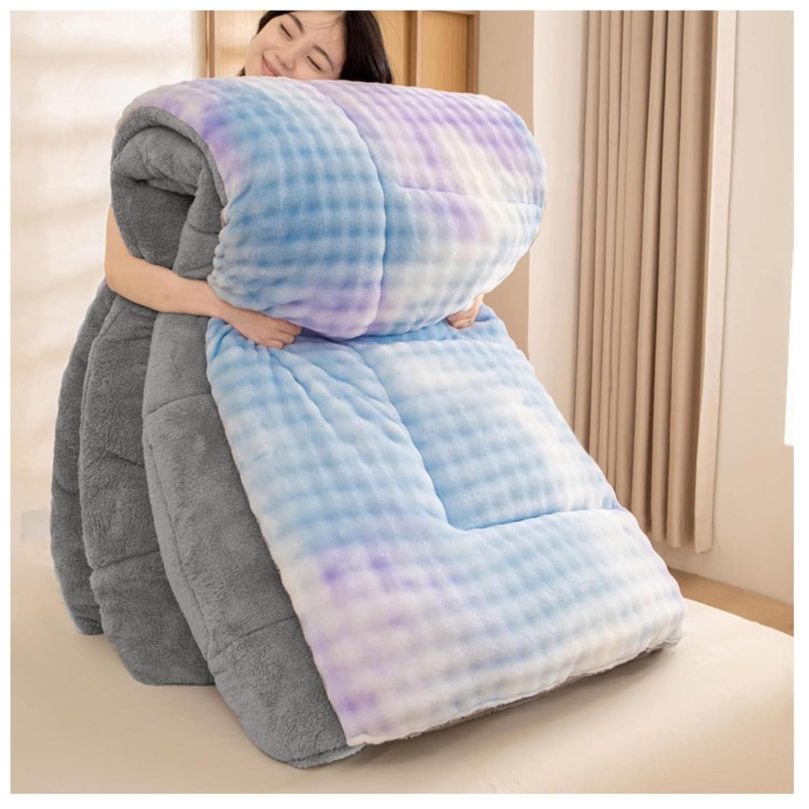 LLiuvcc Super Warm Lamb Quilt Winter Blanket,Winter Cashmere Breathable Warmth Fluffy Plush Comforter Core,for Cold Weather(Color3,180x220cm(4kg))