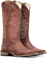 Bota Texana Feminina Vimar Boots com Cano Alto Palmilha com Gel Bordado Fóssil Castanho