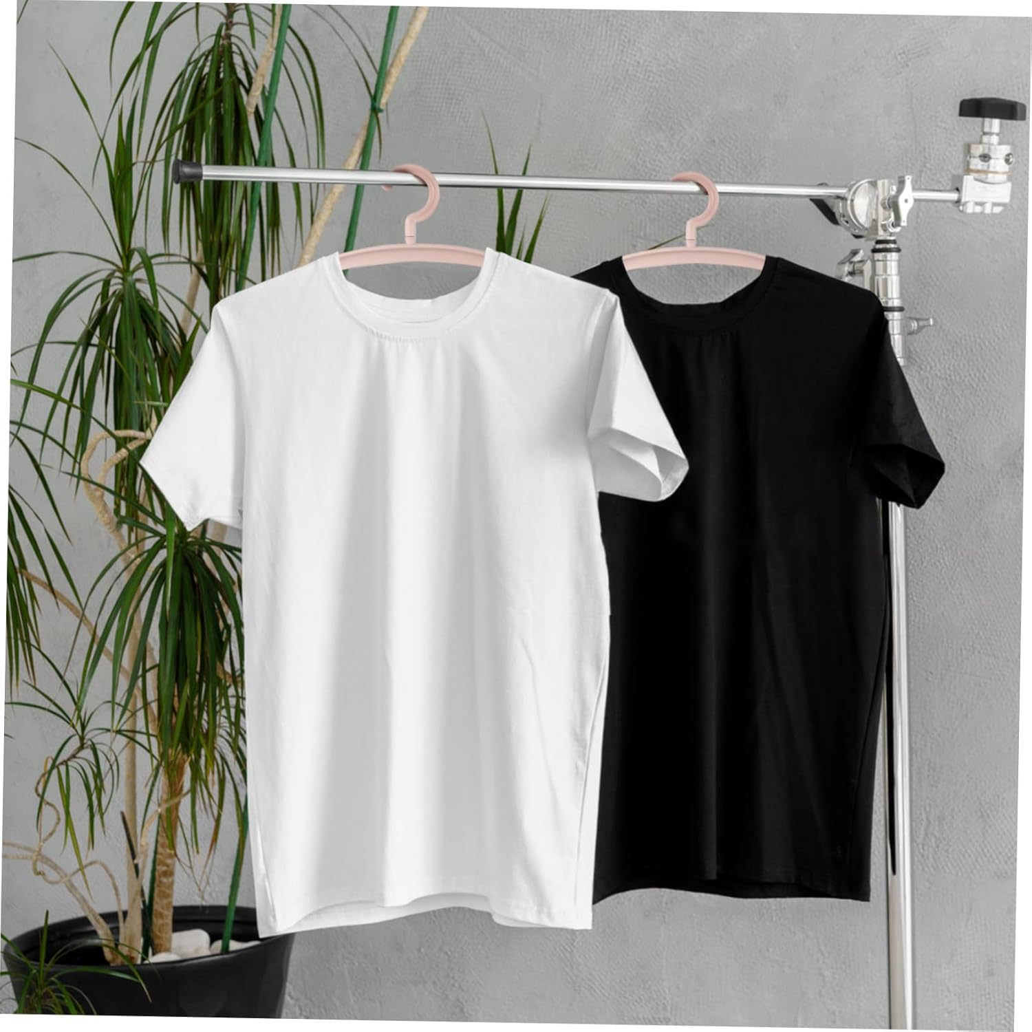 10pcs Nonslip Clothes Hangers with Wide Shoulders for Closet Prevent Shoulder Bumps Space-Saving Organizer for Coats Jackets Dresses Pants Pink