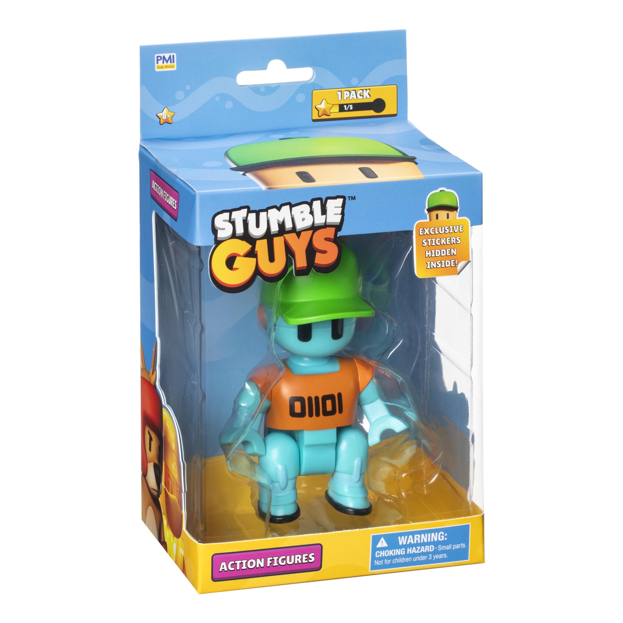 BANDAI - Stumble Guys - Robot Guy - Figurine 11 cm avec Stickers - Personnage articulé - Figurine Jeu vidéo Stumble Guys Robot Guy - Jouet Enfant Ado 8 Ans et + - PMS6210D