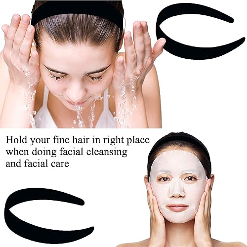 Miniatura 5 de BallHull Diademas de satén de 1.2 pulgadas, bandas de pelo duro antideslizantes para mujeres y niñas, diademas para el cabello de bricolaje, 6