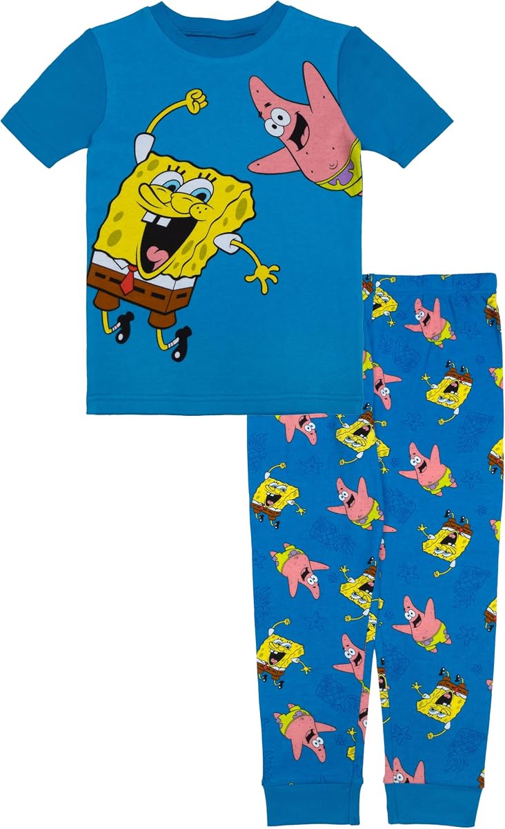 Nickelodeon Boys' 2-piece Snug-fit Cotton Matching Short-Sleeve Pajamas