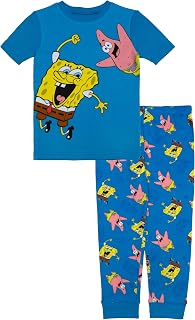 Nickelodeon Boys' 2-piece Snug-fit Cotton Matching Short-Sleeve Pajamas | Comfortable Sleepwear Pajama Set, Soft & Cute Nightwear for Kids