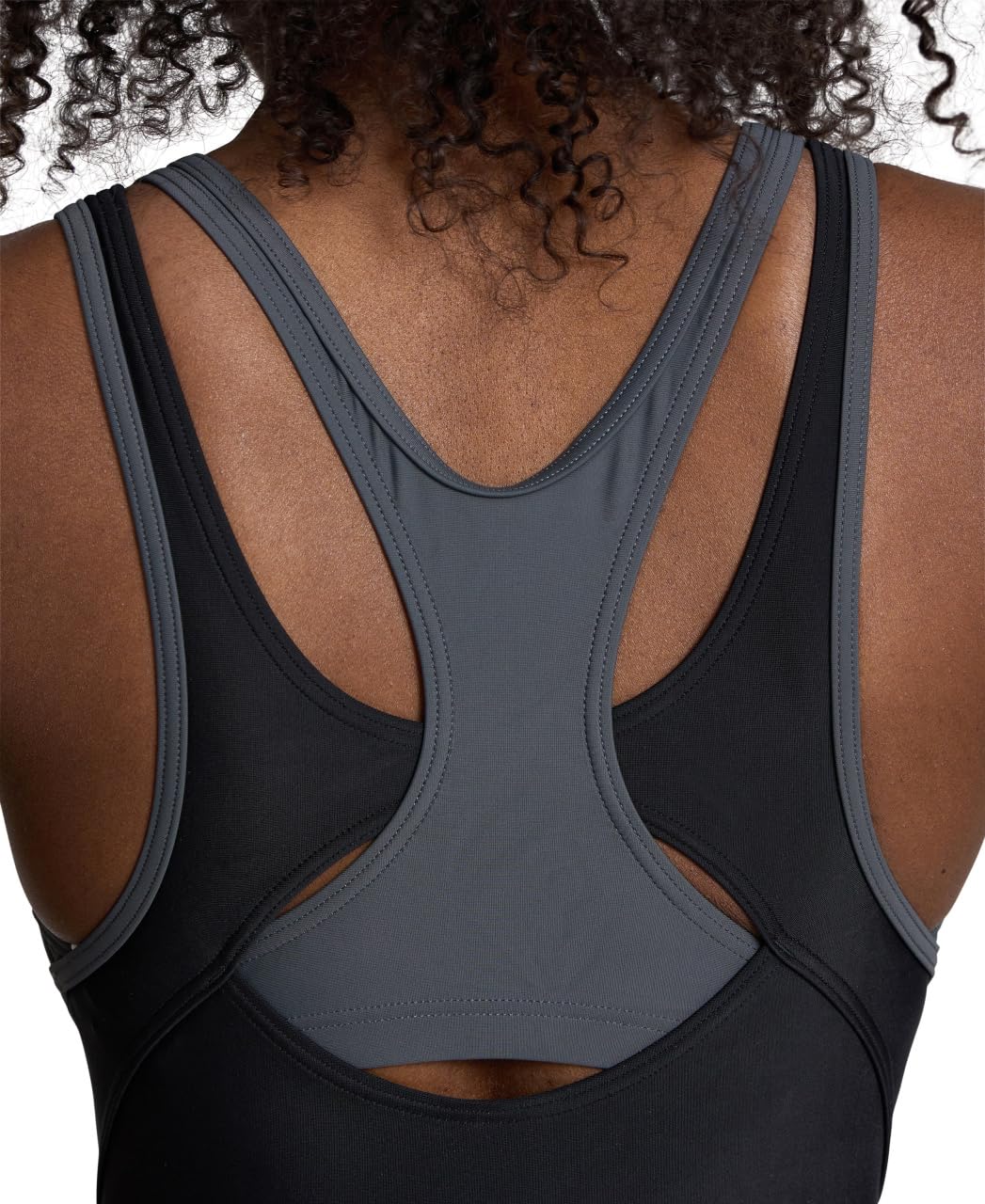 ARENA Women's Swimsuit SOLID Control HI- Black-Asphalt