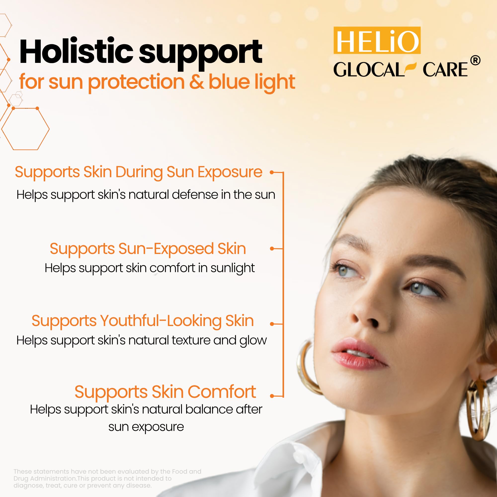 GlocalCare Helio Antioxidant-Rich Sun Defense & Skin Rejuvenation Supplement with Polypodium, Nutroxsun, Astaxanthin & Pomegranate Extract - Fights Photoaging & Oxidative Stress - 30 Capsules — Amazon image 3