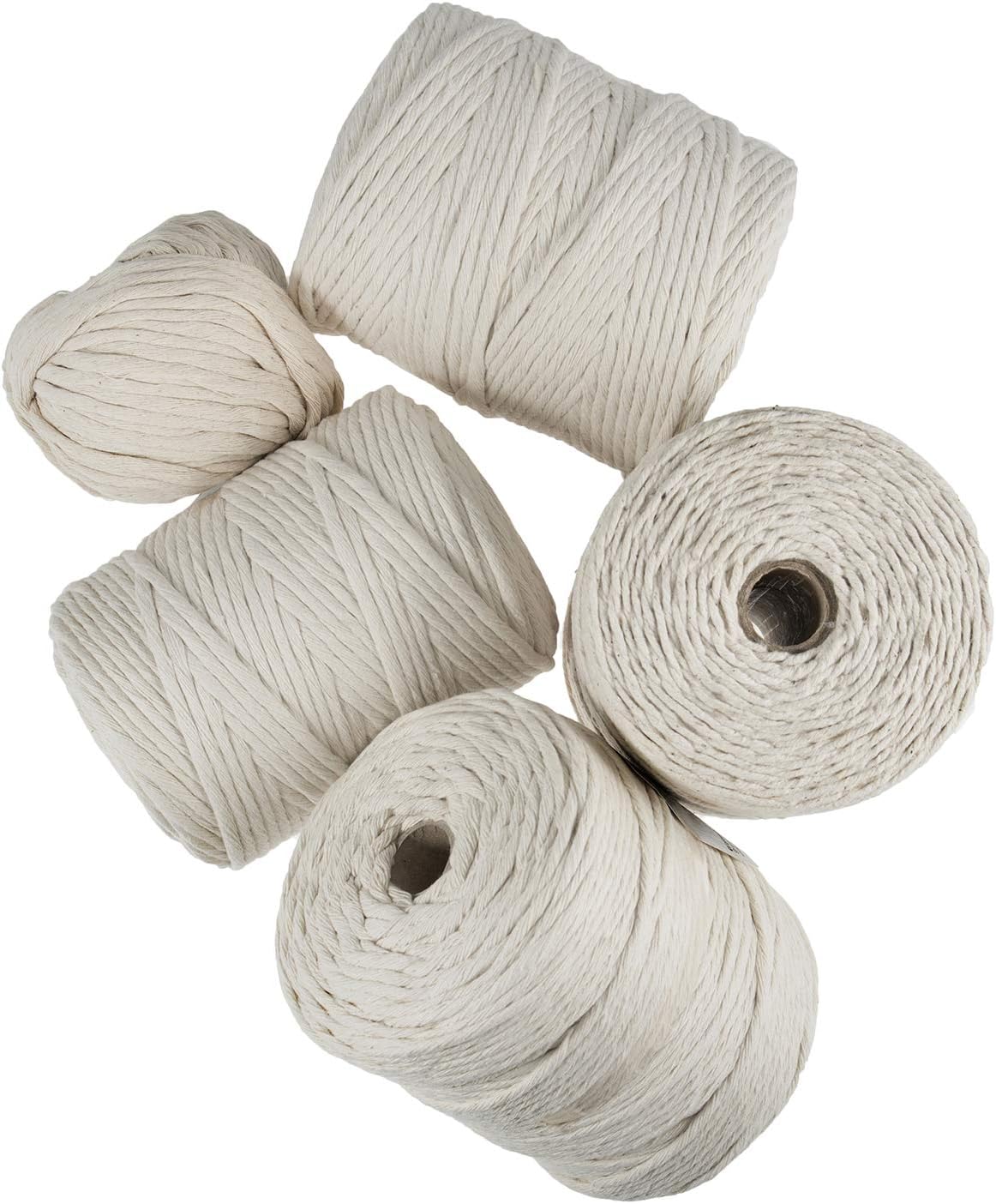 Natural Crafting Cotton Twisted Macramé Cord, 7mm x 100m - Image 5