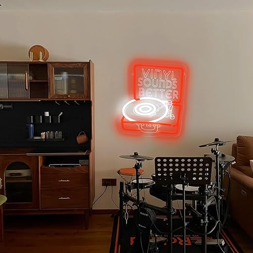 Miniatura 2 de Letrero de neón para tocadiscos, decoración de vinilo retro para pared, regalo genial para discos y decoraciones de fiesta, letrero para sala de