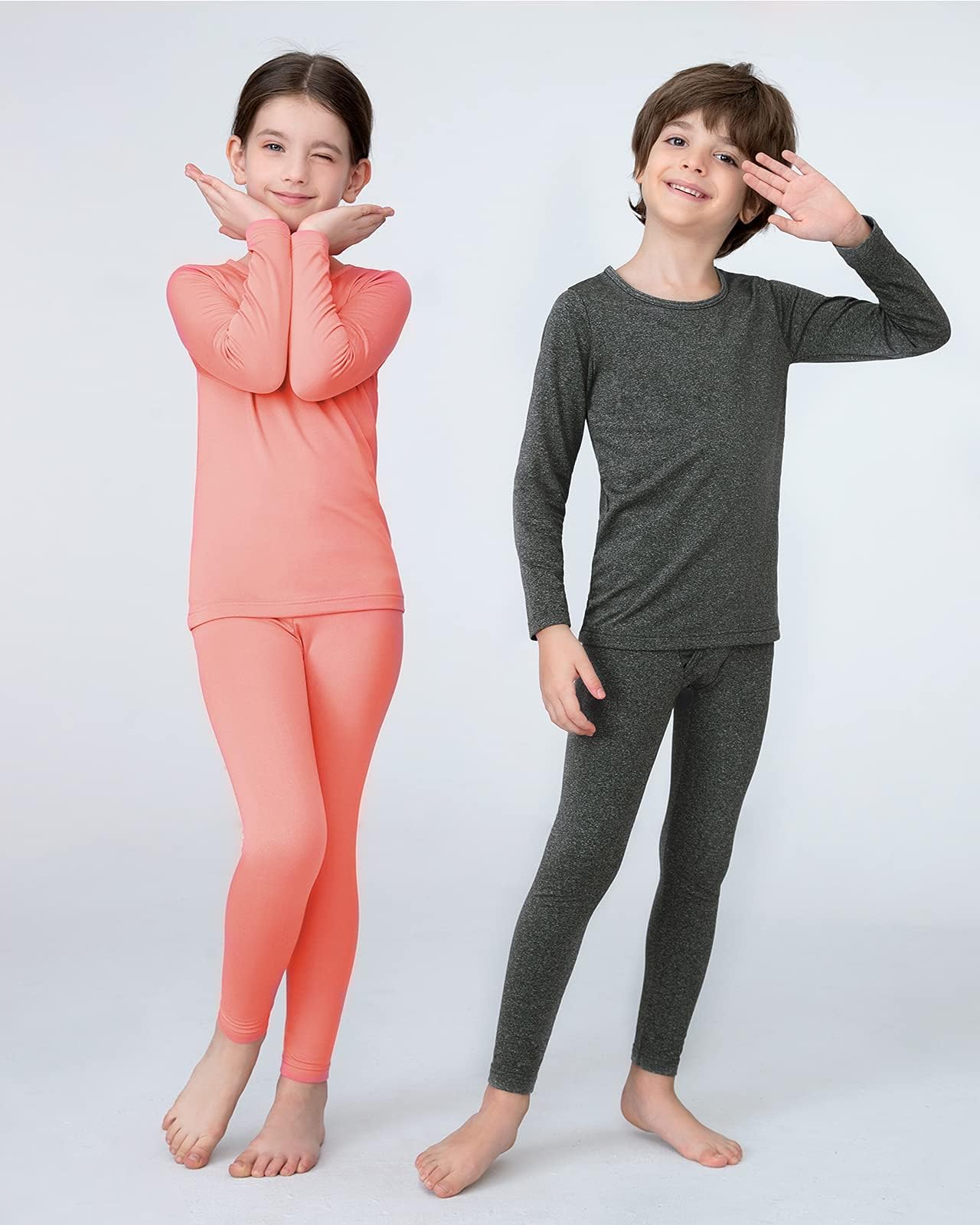 Conjunto de ropa interior térmica para niña, forro polar, capa base superior e inferior, pantalones largos cálidos para invierno, esquí y uso diario