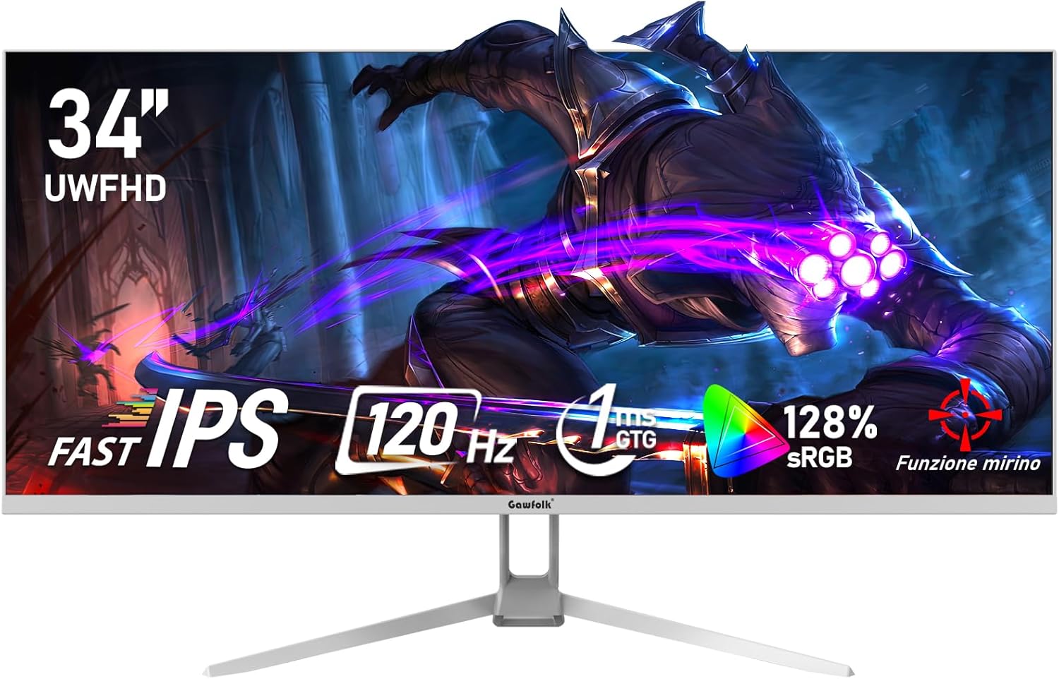 Monitor Gawfolk 34 pollici ultrawide 120Hz IPS