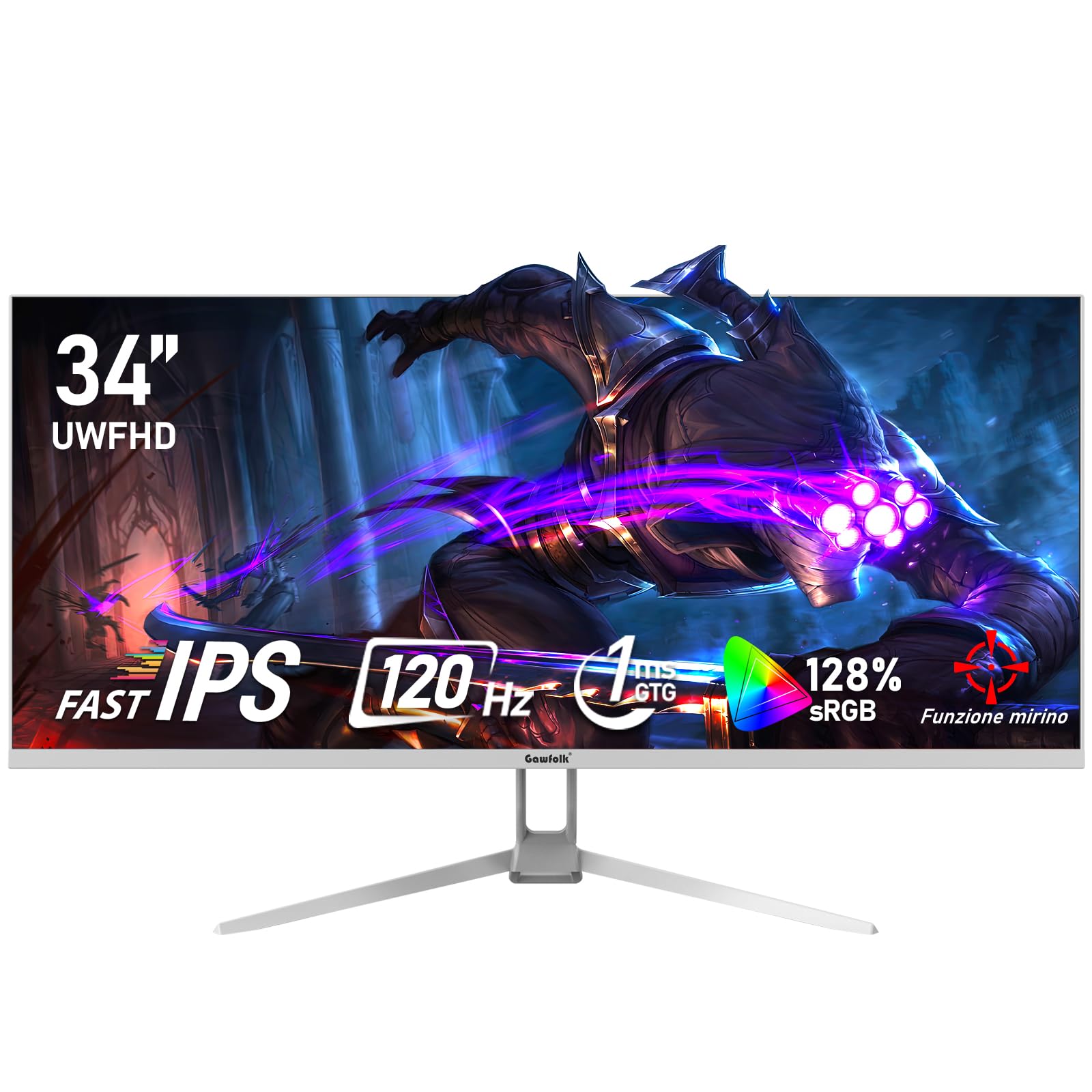 monitor computer 34 pollici ips ultra-wide white